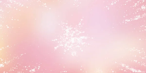 White Heart Love Confettis Valentine Day Explosion Beauteous Background Falling — Stockový vektor