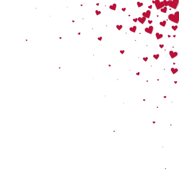 Coração Vermelho Amor Confettis Dia Dos Namorados Canto Fundo Maravilhoso —  Vetores de Stock
