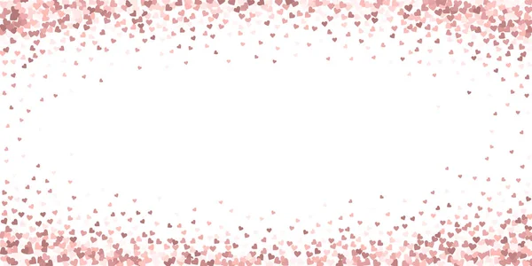 Pink Heart Love Confettis Valentine Day Vignette Powerful Background Falling — Stock Vector