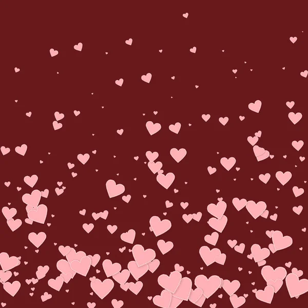 Pink Heart Love Confettis Valentine Day Gradient Terrific Background Falling — Stockvector