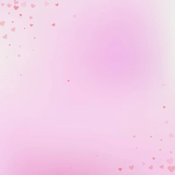 Red Heart Love Confettis Valentine Day Corner Pleasing Background Falling — Stock vektor