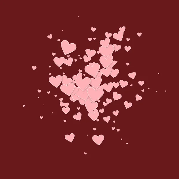 Ροζ Καρδιά Αγάπη Κομφετί Ημέρα Του Αγίου Βαλεντίνου Έκρηξη Όμορφο — Διανυσματικό Αρχείο
