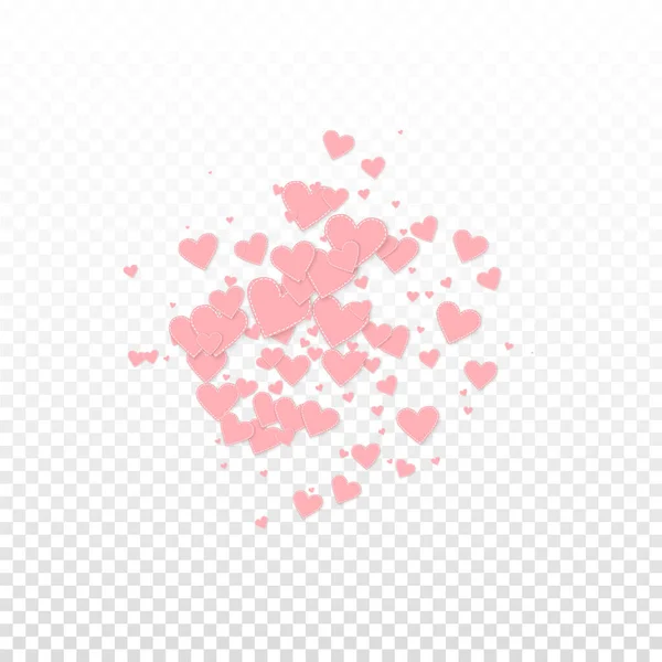 Růžové Srdce Miluje Konfety Valentýnský Výbuch Nádherné Pozadí Padající Šité — Stockový vektor