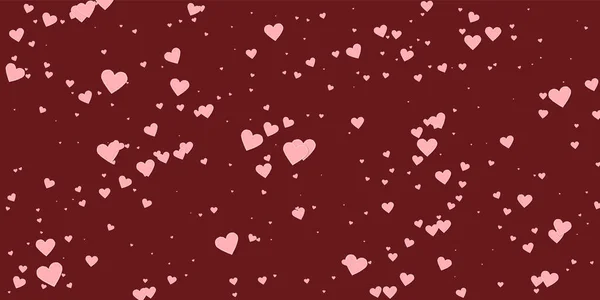 Roze Hart Liefde Confettis Valentijnsdag Vallende Regen Prachtige Achtergrond Gevallen — Stockvector