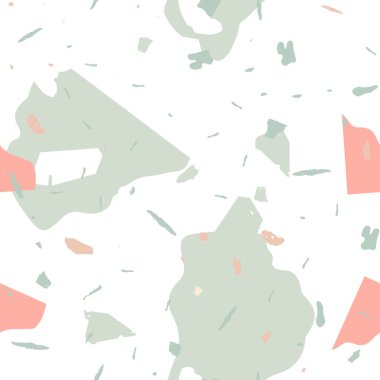 Terrazzo kusursuz desen. İç dekorasyon için minimalist döşeme taşı. Doğal taşlardan, granitten, kuvarstan, mermerden, betondan yapılmış arka plan. Terrazzo pürüzsüz desenli serin renklerde. 