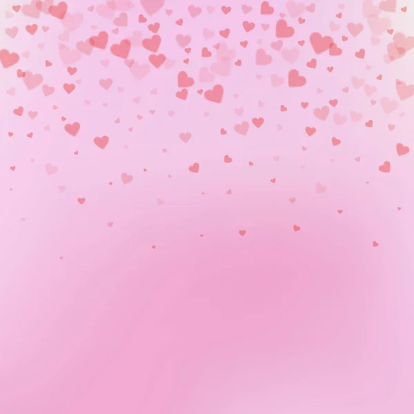 Красное Сердце Любит Конфетти День Святого Валентина Градиент Необычный Фон — стоковый вектор