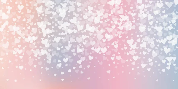 Vita Hjärtan Älskar Konfettis Alla Hjärtans Dag Lutning Överväldigande Bakgrund — Stock vektor