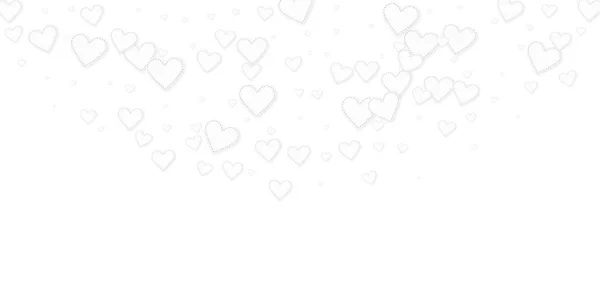 Corazón Blanco Ama Los Confettis Día San Valentín Semicírculo Encantador — Vector de stock