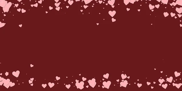 Roze Hart Liefde Confettis Valentijnsdag Vallende Regen Schilderachtige Achtergrond Gevallen — Stockvector