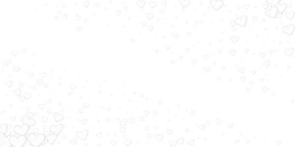 Weiße Herzen Lieben Konfettis Valentinstag Ecken Unglaublichen Hintergrund Fallen Bestickte — Stockvektor