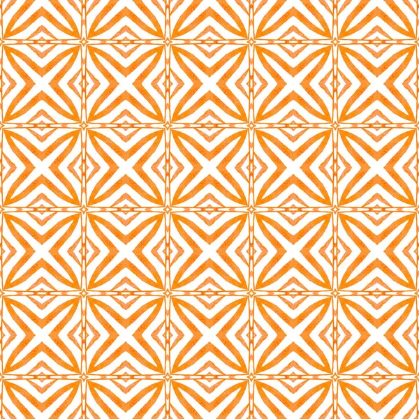 Organic Tile Orange Unusual Boho Chic Summer Design Textile Ready — Stock Photo, Image