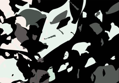 Terrazzo modern soyut şablon. Klasik İtalyan döşemesinin siyah, yeşil ve pembe dokusu. Venedik terrazzo trend vektör arka planı Taşlardan, granitten, kuvarstan, mermerden, betondan yapılmış. 