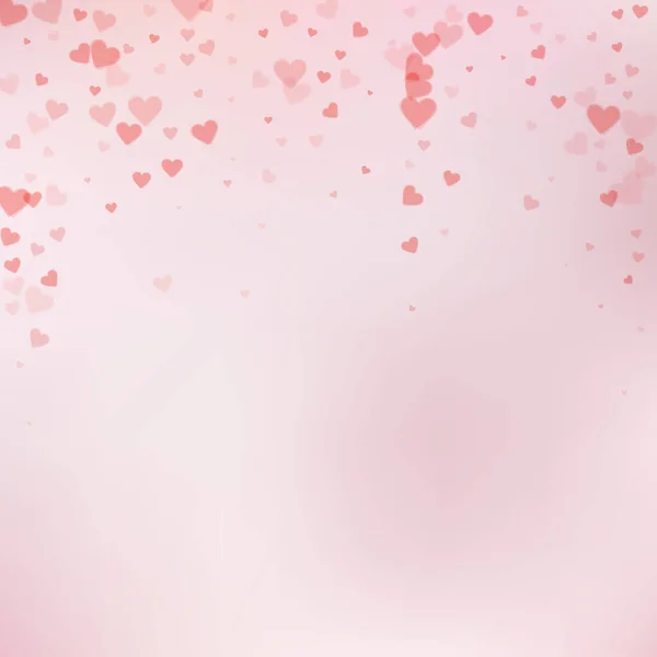 Red Heart Love Confettis Valentine Day Falling Rain Impressive Background — Stock Vector