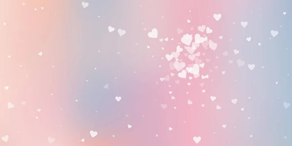 White Heart Love Confettis Valentine Day Explosion Fresh Background Falling — Stock Vector