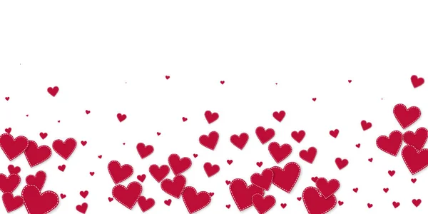Corazón Rojo Ama Los Confettis Día San Valentín Cayendo Lluvia — Archivo Imágenes Vectoriales