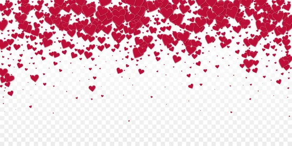 Cuore Rosso Adora Confetti San Valentino Caduta Pioggia Sfondo Non — Vettoriale Stock