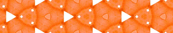 Orange Spring Seamless Border Scroll Geometric Watercolor Frame Beauteous Seamless — Stock Photo, Image