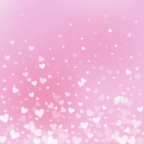 Coração Branco Amor Confettis Dia Dos Namorados Gradiente Enfeitiçando Fundo — Vetor de Stock