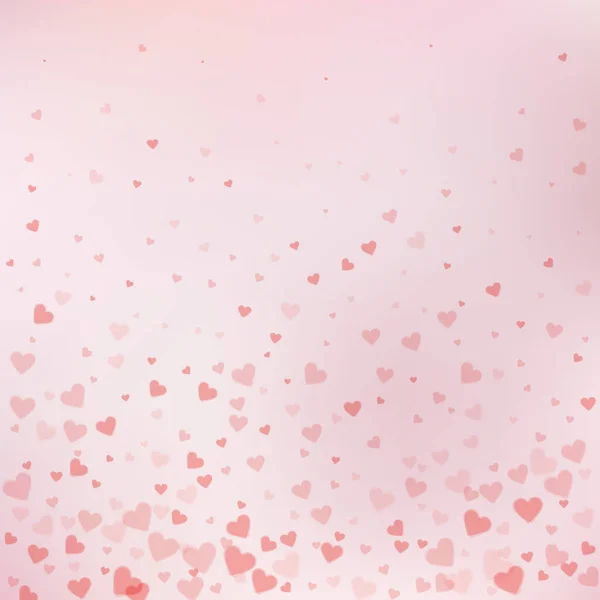 Rote Herzen Lieben Konfettis Valentinstag Gradient Attraktiven Hintergrund Fallen Transparente — Stockvektor