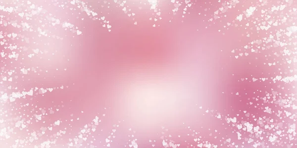 Cuore Bianco Ama Confetti San Valentino Vignetta Sfondo Impeccabile Coriandoli — Vettoriale Stock