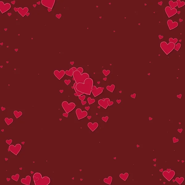 Kırmızı Kalp Konfetileri Sever Sevgililer Günü Patlaması Harika Bir Arka — Stok Vektör