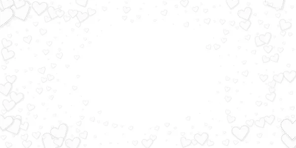 Weiße Herzen Lieben Konfettis Valentinstag Vignette Großen Hintergrund Fallen Bestickte — Stockvektor