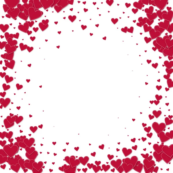 Red Heart Love Confettis Valentine Day Vignette Trending Background Falling — Stock Vector