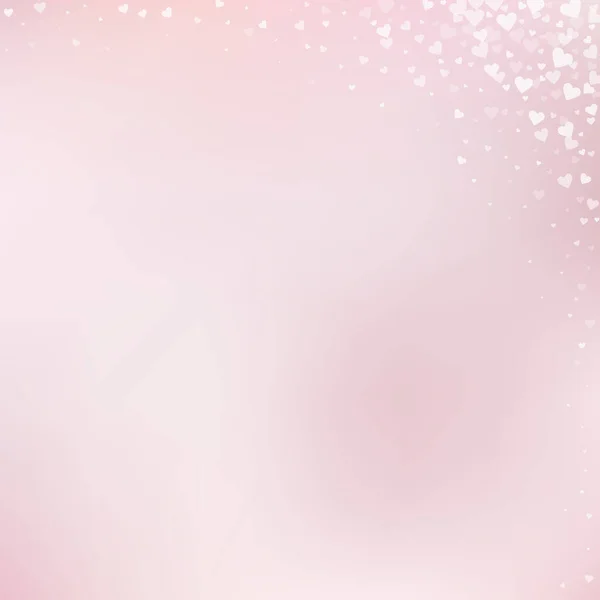 White Heart Love Confettis Valentine Day Corner Resplendent Background Falling — ストックベクタ