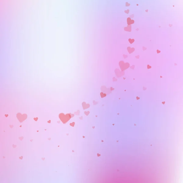 Red Heart Love Confettis Valentine Day Corner Creative Background Falling — 스톡 벡터