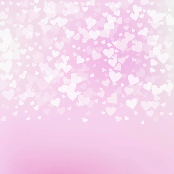 White Heart Love Confettis Valentine Day Gradient Pretty Background Falling — Stockvektor