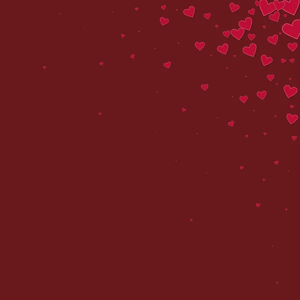 Red Heart Love Confettis Valentine Day Corner Magnetic Background Falling — Wektor stockowy