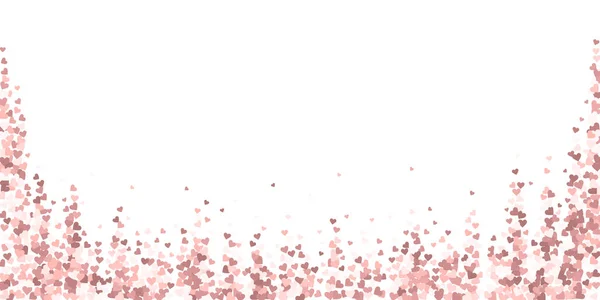 Конфетти Розовым Сердцем День Святого Валентина Проливной Дождь Довольно Фоне — стоковый вектор
