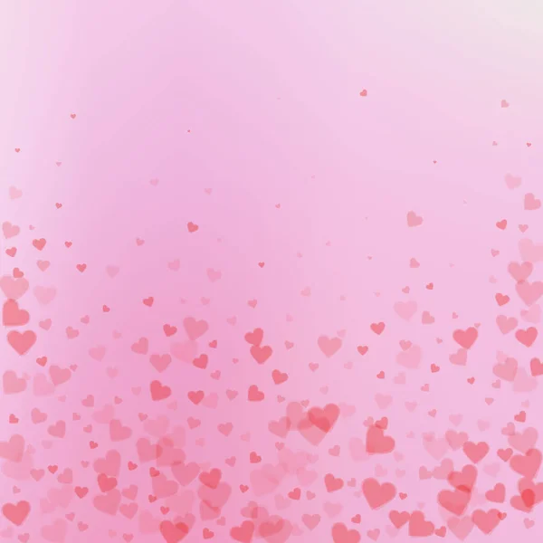 Червоне Серце Любить Конфеті День Святого Валентина Падає Дощем Оптимального — стоковий вектор