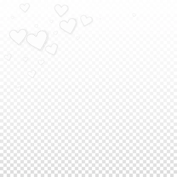 White Heart Love Confettis Valentine Day Corner Bold Background Falling — ストックベクタ