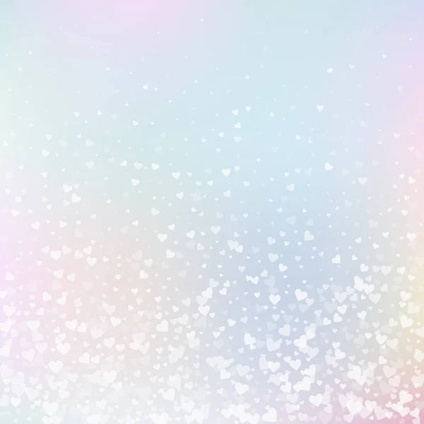 White Heart Love Confettis Valentine Day Gradient Brilliant Background Falling — Stockový vektor