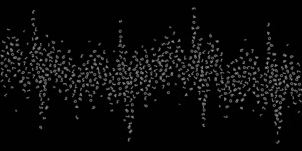 Vallende Nummers Big Data Concept Binaire Witte Willekeurige Vliegende Cijfers — Stockvector
