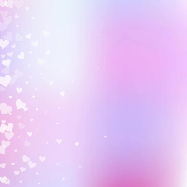 White Heart Love Confettis Valentine Day Gradient Valuable Background Falling — Διανυσματικό Αρχείο