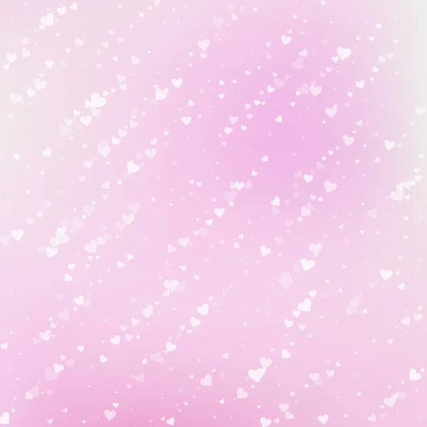 White Heart Love Confettis Valentine Day Falling Rain Immaculate Background — ストックベクタ