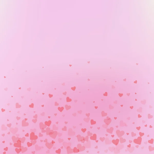 Red Heart Love Confettis Valentine Day Gradient Incredible Background Falling — Stock vektor