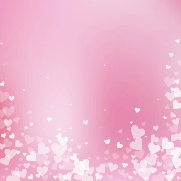 White Heart Love Confettis Valentine Day Falling Rain Fine Background — Stock Vector