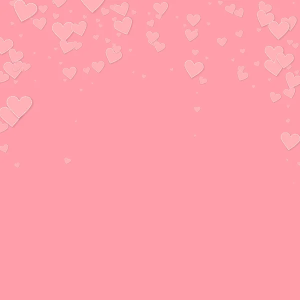 Pink Heart Love Confettis Valentine Day Falling Rain Fantastic Background — Image vectorielle