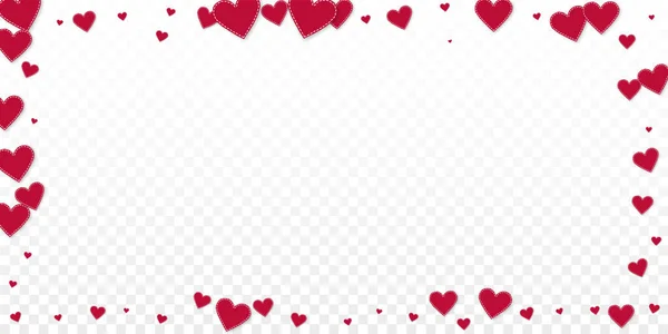 Red Heart Love Confettis Valentine Day Frame Impressive Background Falling — Vector de stock