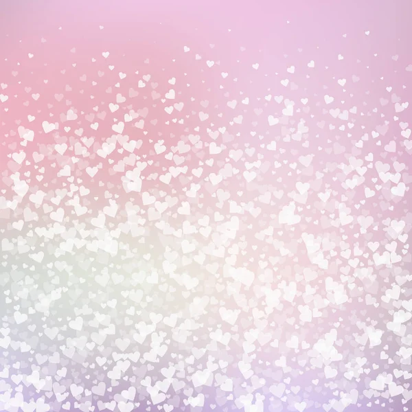 White Heart Love Confettis Valentine Day Gradient Symmetrical Background Falling — Διανυσματικό Αρχείο