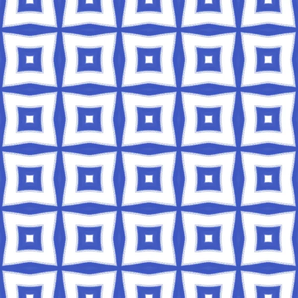 Textured Stripes Pattern Indigo Symmetrical Kaleidoscope Background Textile Ready Decent — Foto de Stock