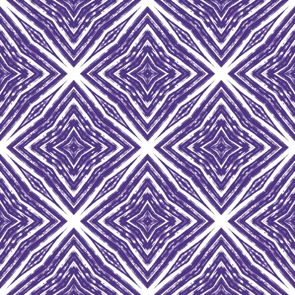 Exotic Seamless Pattern Purple Symmetrical Kaleidoscope Background Summer Swimwear Exotic — ストック写真
