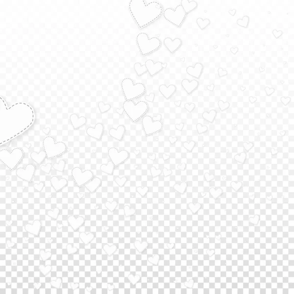 White Heart Love Confettis Valentine Day Corner Overwhelming Background Falling —  Vetores de Stock