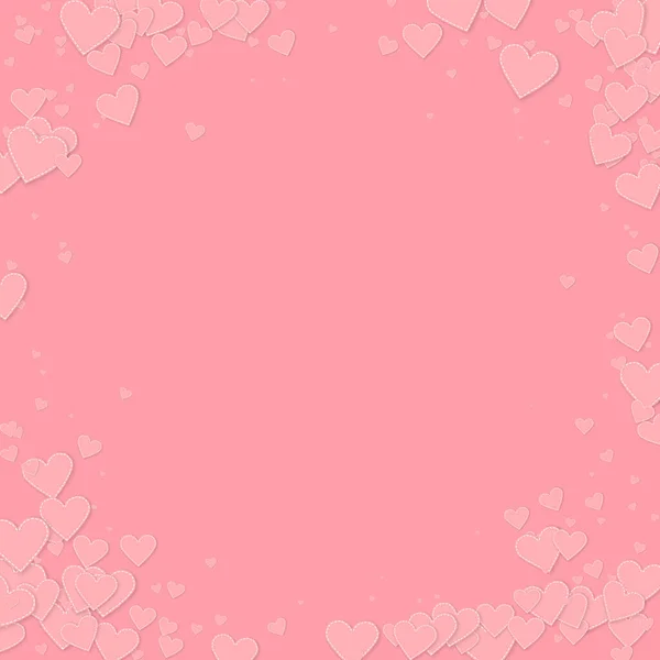 Pink Heart Love Confettis Valentine Day Vignette Amusing Background Falling — Stockový vektor