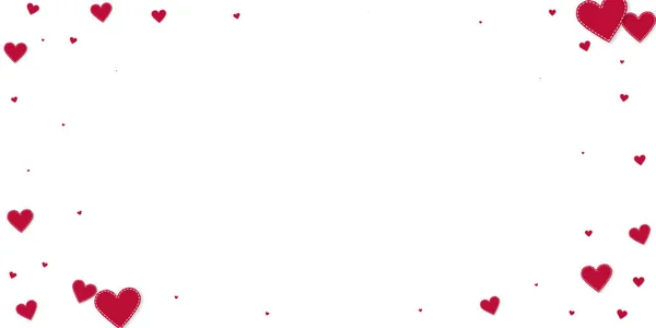 Красное Сердце Любит Конфетти День Святого Валентина Виньетка Фантазии Фон — стоковый вектор