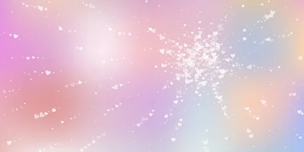 White Heart Love Confettis Valentine Day Explosion Imaginative Background Falling — Stock Vector