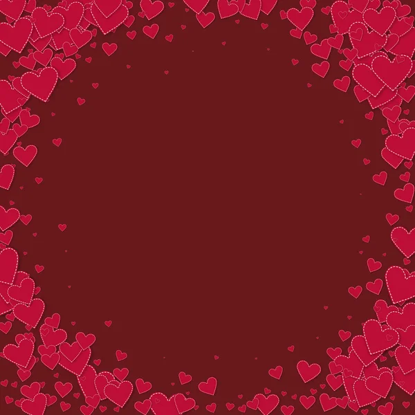 Corazón Rojo Ama Los Confettis Día San Valentín Viñeta Fondo — Vector de stock